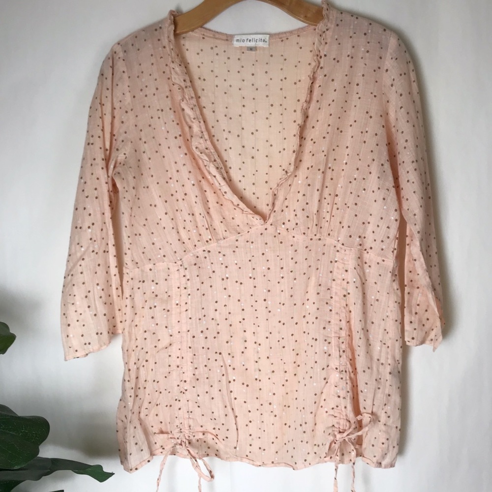 Mio Felicita pink polka dots top